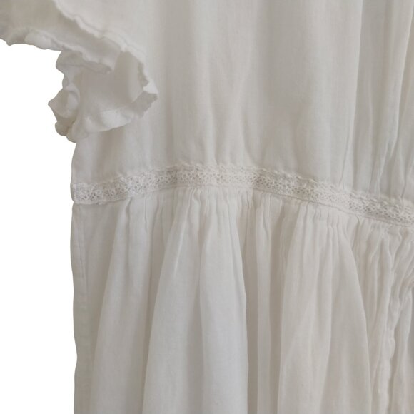 April Cornell Bronte Nighty Nightgown Like New Size XS Cotton Pajamas White - Picture 7 of 13